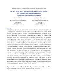Full salon service with all organic products. Pdf On The Design Of And Interaction With Conversational Agents An Organizing And Assessing Review Of Human Computer Interaction Research