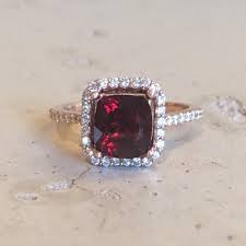 Discover popular engagement ring designs, from classic to vintage inspired. Amazon Com Garnet Cushion Cut Engagement Ring Rose Gold Garnet Engagement Ring Halo Garnet With Diamond Promise Ring Solitaire Red Garnet Ring Handmade