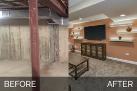 After cutting costs by painting the ceiling and floors themselves, the homeowners treated their walls to drywall. Carole S Basement Before After Pictures Luxury Home Remodeling Sebring Design Build