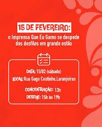 Depois de quase três décadas de irreverência, crítica e muita folia, chegou  a hora do Imprensa Que Eu Gamo se despedir das ruas. No dia 15 de  fevereiro, nosso último desfile tomará