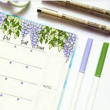 Wisteria Flower Themed Bullet Journal Monthly Log Bullet Journal March Bullet Journal Bullet Journal Log