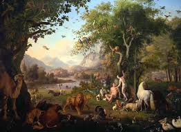 Adam and Eve in the Garden of Eden - Johann Wenzel Peter en reproducción  impresa o copia al óleo sobre lienzo.