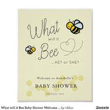 What Will It Bee Baby Shower Welcome Sign Zazzle Com In 2021 Bee Baby Shower Baby Shower Welcome Sign Baby Bee