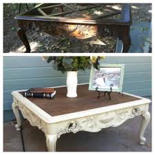 French Provincial Coffee Table Painted Refinished White And Sealed Glazed With Provincia Painted Coffee Tables Coffee Table Makeover Refurbished Coffee Tables