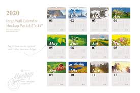 A collection of the best calendar mockup templates for showcasing your design. 2020 Large Wall Calendar Mockup Pack In Stationery Mockups On Yellow Images Creative Store