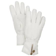Hestra Leather Swisswool Classic 5 Finger Glove White