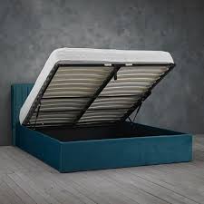 On average, a california king size bed frame supports the mattress at a height of 12 inches to 16 inches above the ground, and the sleep surface lies 8 to 15 inches above that. Berlin Teal Velvet Fabric 5ft King Size Bed Frame
