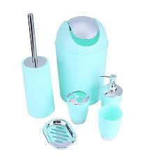 Low prices on washroom accessories from bobrick, koala, & bradley. Ejoyous 6 Piece Bathroom Accessories Set Plastic Bath Ensemble Bath Set Lotion Bottles Toothbrush Holder Tooth Mug Soap Dish Toilet Brush Trash Can Walmart Com Walmart Com