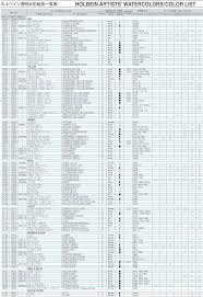 Watercolor Holbein Pigment Codes Downloadable Pdf