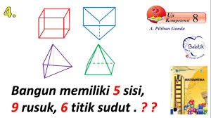 Bangun Ruang 5 Sisi 9 Rusuk 6 Titik Sudut Buku Paket Bse 8 Smp Revisi 2017 Uji Kompetensi 8 Youtube