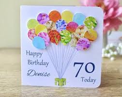 Creative Birthday Card Ideas For Sister 70th Birthday Card Personalised Age 70 Birthday Balloons Card Handmade Custom Personalised Mum Handmade Birthday Cards 90th Birthday Cards Birthday Cards