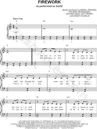 Katy Perry Firework Sheet Music Easy Piano In C Major Transposable Download Print Sheet Music Music Lessons Homeschool Music