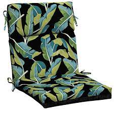 Dining chair cushions outdoor pillows hinged & deep seat cushions californiaonly na (1017) refine by californiaonly: Hampton Bay High Back Fade Resistant Outdoor Dining Chair Cushion In Banana Leaf Tropical The Home Depot Canada