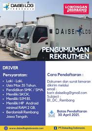 We did not find results for: Lowongan Kerja Driver Sopir Pt Daisei Log Indonesia Penempatan Rembang Lowongan Rembang