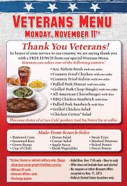 Texas Roadhouse Menu For Veterans Day Country Fried Chicken Veterans Day Discounts Lunch