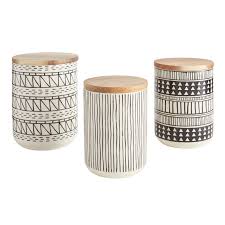 Black And White Canisters Geometric Black White Canisters Pier 1 White Canisters White Kitchen Canisters Pottery