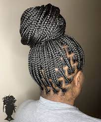 Knotless Box Braids Bun Natural Braided Hairstyles Knotless Box Braids Bun Kids Braided Hairstyles