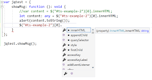Jquery can be used to dynamically set the innertext or innerhtml of a web page to new content which could be text, images, hyperlinks or anything. Erstellen Einer Asp Net Core App Mit Typescript Visual Studio Windows Microsoft Docs