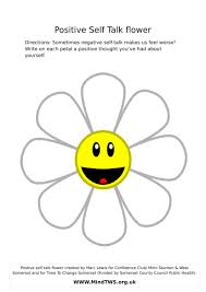 Positive Self Talk Flower Self Esteem Activities Positive Self Talk Counseling Kids