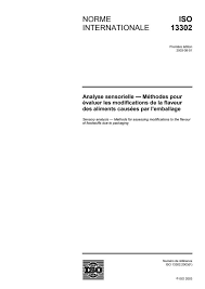 Iso 13302 2003 Sensory Analysis Methods For Assessing Modifications To The Flavour Of