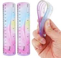 Grevosea 2-Piece Flexible Ruler, 15cm/6inch PVC Plastic ...