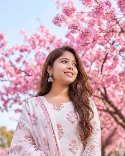 Cherry Blossom Saree Portrait