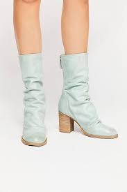 Elle Block Heel Boots Leather Boots Outfit Blue Leather Boots Boots
