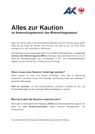 Erstellen sie dabei immer ein wohnungsübergabeprotokoll !) und feststeht, dass der vermieter keine weiteren ansprüche mehr an den mieter hat. Https Tirol Arbeiterkammer At Service Broschuerenundratgeber Konsument Wohnen Mb Kaution 2017 Pdf