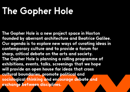 The hole of a gopher 2. The Gopher Hole The Strength Of Architecture From 1998