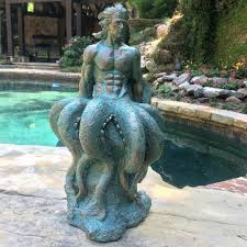 Mermaids table server candleholder statue + $205.00. Homestyles 21 Patina Octoman Male Mermaid Sitting On Coastal Rock Nautical Beach Garden Statue Walmart Com Walmart Com