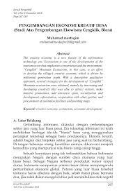 Hal ini bertujuan untuk memberikan bekal kepada para pelaku usaha ekonomi kreatif supaya bisa mengembangkan idenya. Pdf Pengembangan Ekonomi Kreatif Desa Studi Atas Pengembangan Ekowisata Cengklik Blora