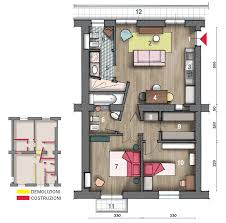 Planimetria casa mq e planimetria casa 80 mq es53. Un Progetto Per 71 Mq Con Studiati Tocchi Di Colore E Un Sapiente Mix Di Moderno E Retro Cose Di Casa