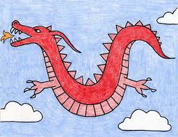 Art dragon pencil sketch drawing. Drawing Simple Fire Dragon Drawing Easy