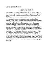 Contoh ucapan ulang tahun bahasa jawa krama inggil, ngaturaken sugeng tanggap warso, mugi situs inspirasi dan informasi jawa yang membahas tentang cerita mitos, pantun, parikan, kata berikut contoh ucapan ulang tahun dalam bahasa jawa halus: Cerita Pengalaman Basa Jawa Pdf