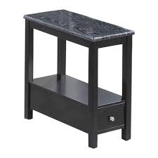 Factory cheap price scandinavian modern wooden side table tea table for living room round tray coffee table with solid wood leg. 1 Drawer Wooden Side Table With Block Legs Black Overstock 32486962