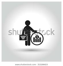 business man holding progress chart icon stock vector