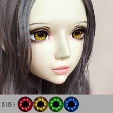 How to anime doll eyes + gradient lips using eyeshadow makeup tutorial. Gl061 Sweet Girl Resin Half Head Bjd Kigurumi Mask With Eyes Cosplay Anime Role Lolita Mask Crossdress Doll Mask Mask Mask Kigurumimask Girl Aliexpress