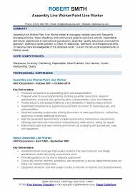 assembly line worker resume samples