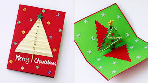 Take 1 sheet of your desired coloured cardstock with the dimensions 21cm x 14.8cm. 3d Christmas Pop Up Card How To Make Christmas Tree Greeting Card Youtube