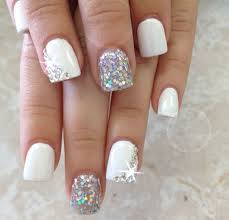 Latest Glitter Nail Designs Pretty Designs White Glitter Nails Cute Nails Nail Designs Glitter