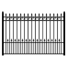 Aleko Prague Style 5 Ft X 8 Ft Black Iron Fence Panel Fencepra Hd The Home Depot Iron Fence Panels Iron Fence Fence Panels