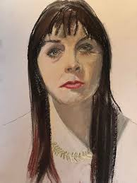 I finally finished Andrea, complete with her beaded guitar string earrings. 