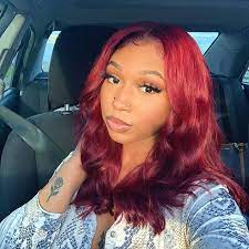 99j Red Color Hairstyles For Black Women Dyed Natural Hair Hair Styles Brazilian Hair Wigs
