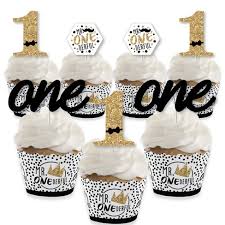 Add palm tree picks to the cupcakes covered in coconut and perch slices of kiwi held up by pretzels on those covered in brown sugar. Big Dot Of Happiness 1st Birthday Little Mr Onederful Cupcake Decor Boy First Birthday Party Cupcake Wrappers And Treat Picks Kit Set Of 24 Target