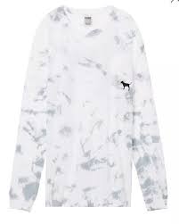 Black And White Tie Dye Long Sleeve Shirt New Victoria S Secret Pink Long Sleeve Campus Tee Glacier Grey Tie Dye Xs Victoriassecretpink Longsleevetee Victoria S Secret Pink Grey Tie Dye Secret Pink