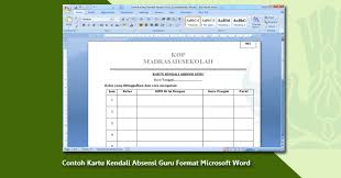 Absensi siswa adalah sebuah aplikasi yang dibuat untuk memudahkan pencatatan absensi dan nilai siswa di era digital. Contoh Kartu Kendali Absensi Guru Format Microsoft Word Arsip Guru