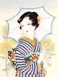 tsukuda kishou 1955 佃喜翔 parasol 日傘 japanese art styles japanese art japanese artwork