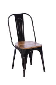 Metal chairs with wood seat, wood and metal dining chair. Imari Industrial Metal Dining Chair With Wooden Seat Black