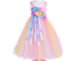 Free Shipping New Flower Girl Dresses Girl 39 S Unicorn Rainbow Dress Strapless Ankle Length Ball Gown For Birthd Flower Girl Dresses Rainbow Dress Ball Gowns