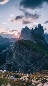 Dolomites Mountains Sunset 1080x1920 Wallpaper Aesthetic Photography Nature Scenery Travel Aesthetic